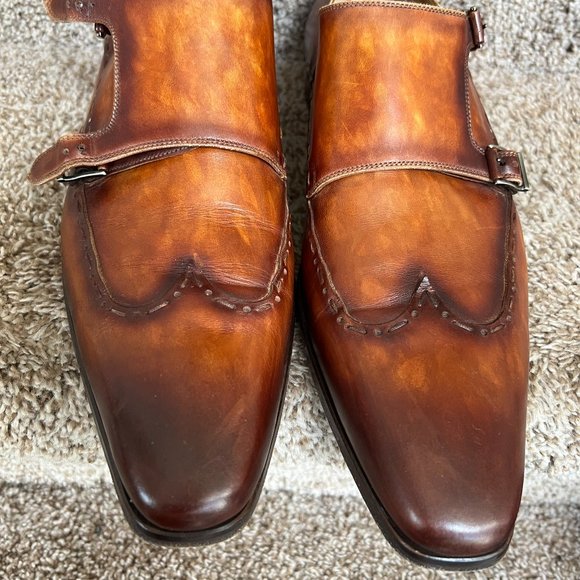 Magnanni Men\'s Brown Double Buckle-fastened Monk Shoes main image 14